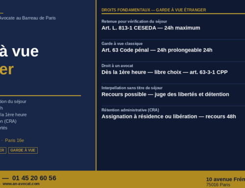 Garde à vue d&rsquo;un étranger : retenue, droits et démarches